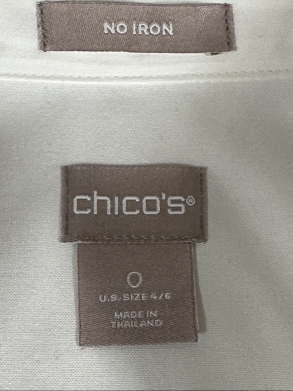 Chicos No Iron Chic Stretch Piping Detail Tunic Shirt Women’s Size 0 Small 4/6 - Picture 8 of 14